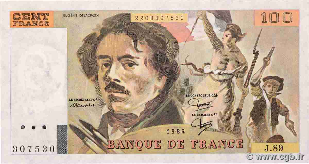 100 Francs DELACROIX modifié FRANCE 1984 F.69.08b pr.NEUF