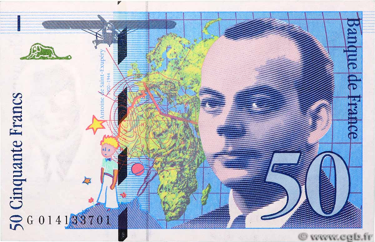 50 Francs SAINT-EXUPÉRY modifié FRANCE 1994 F.73.01a SUP+