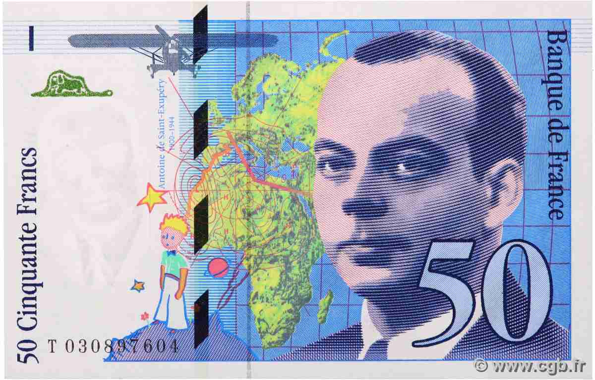 50 Francs SAINT-EXUPÉRY modifié FRANCIA 1997 F.73.04 AU