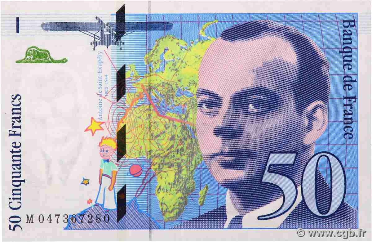 50 Francs SAINT-EXUPÉRY modifié FRANCE 1999 F.73.05 TTB