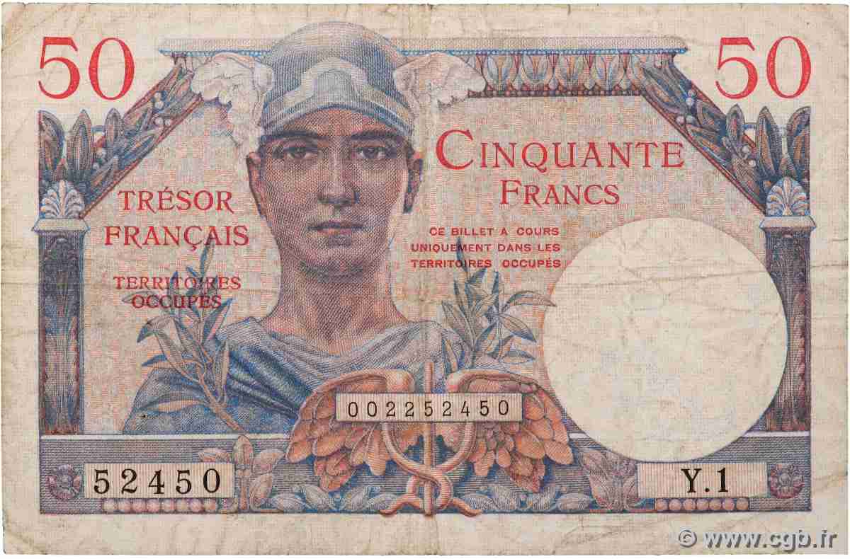 50 Francs TRÉSOR FRANÇAIS FRANCE 1947 VF.31.01 TB