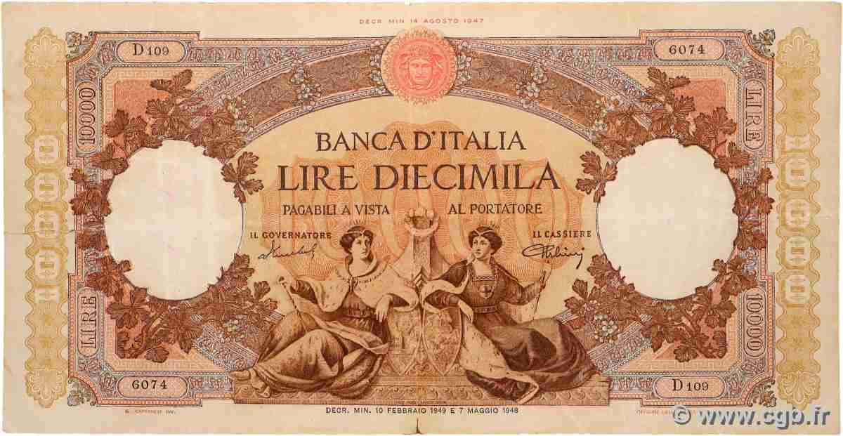 10000 Lire ITALIE 1949 P.089b TB