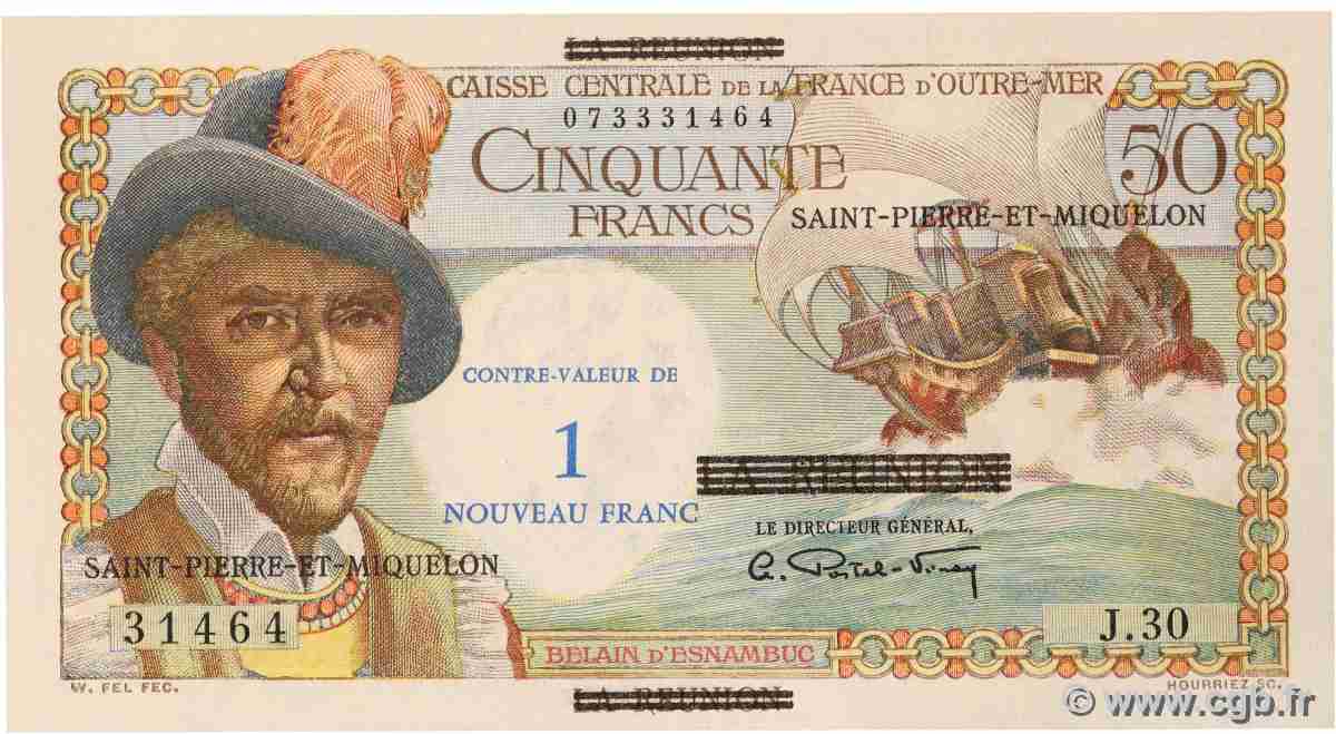1 NF sur 50 Francs Belain d Esnambuc SAINT PIERRE AND MIQUELON 1960 P.30b UNC-