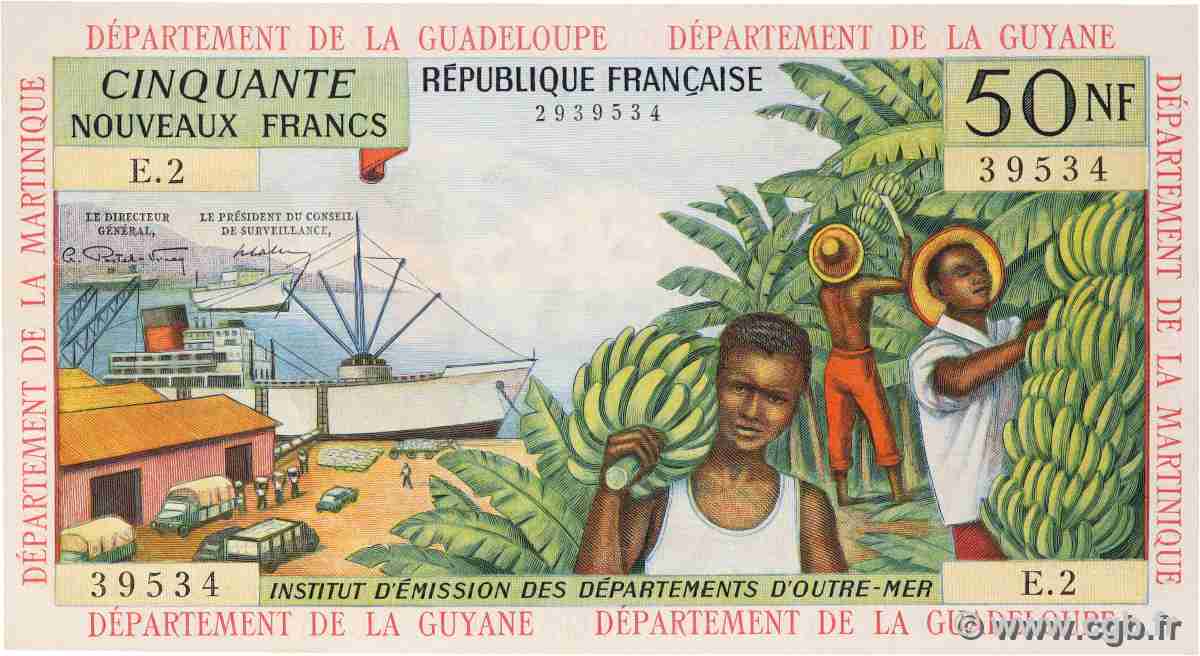 50 Nouveaux Francs FRENCH ANTILLES 1962 P.06a q.FDC