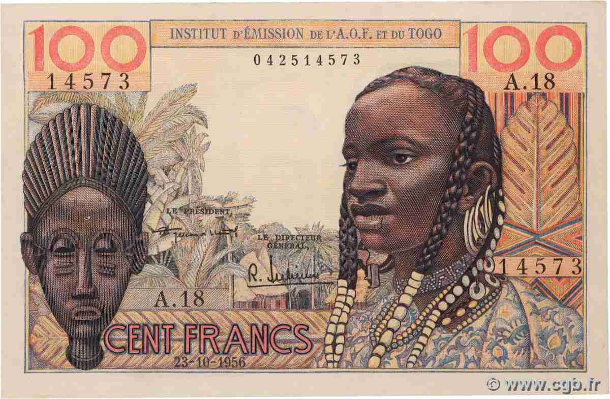 100 Francs AFRIQUE OCCIDENTALE FRANÇAISE (1895-1958) 1956 P.46 SUP+