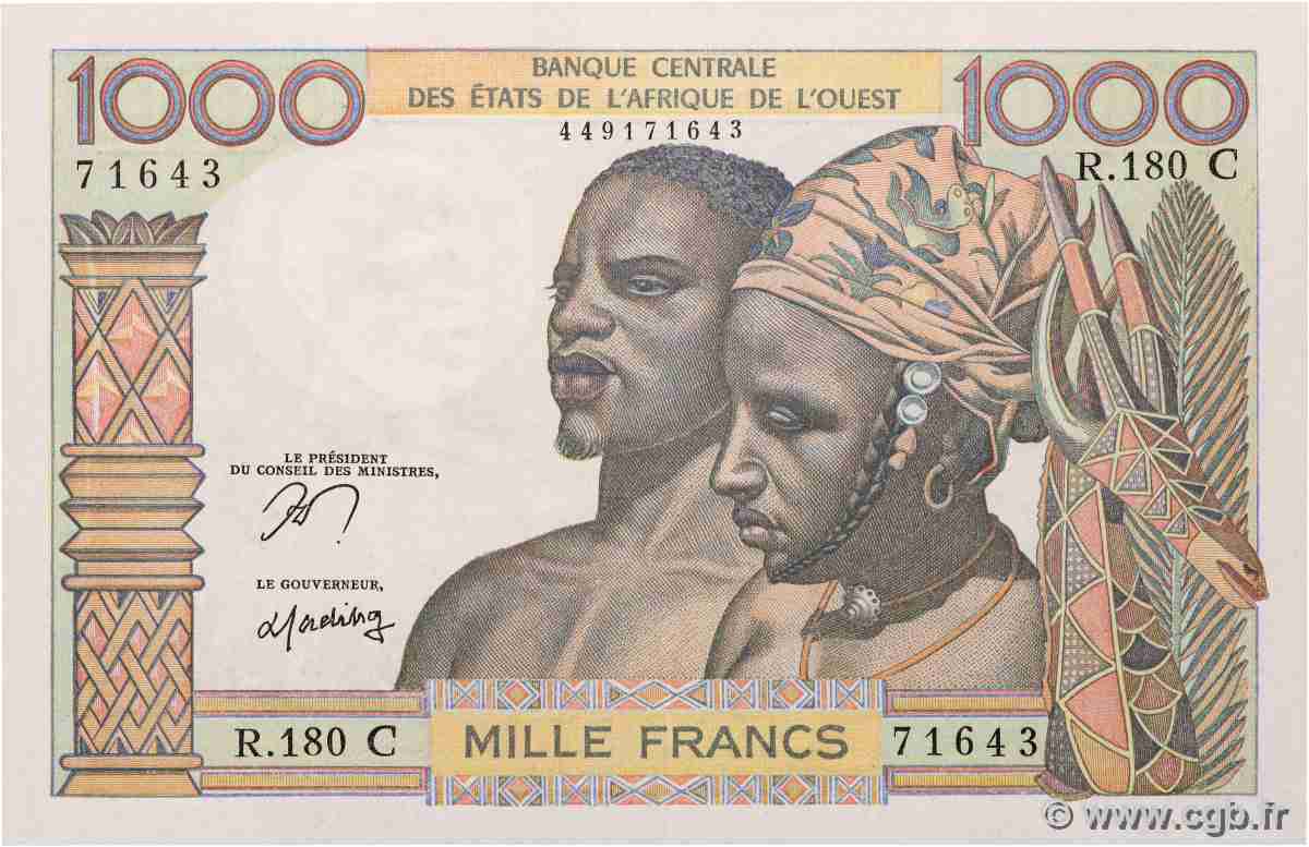 1000 Francs ÉTATS DE L AFRIQUE DE L OUEST 1978 P.303Cn pr.SPL