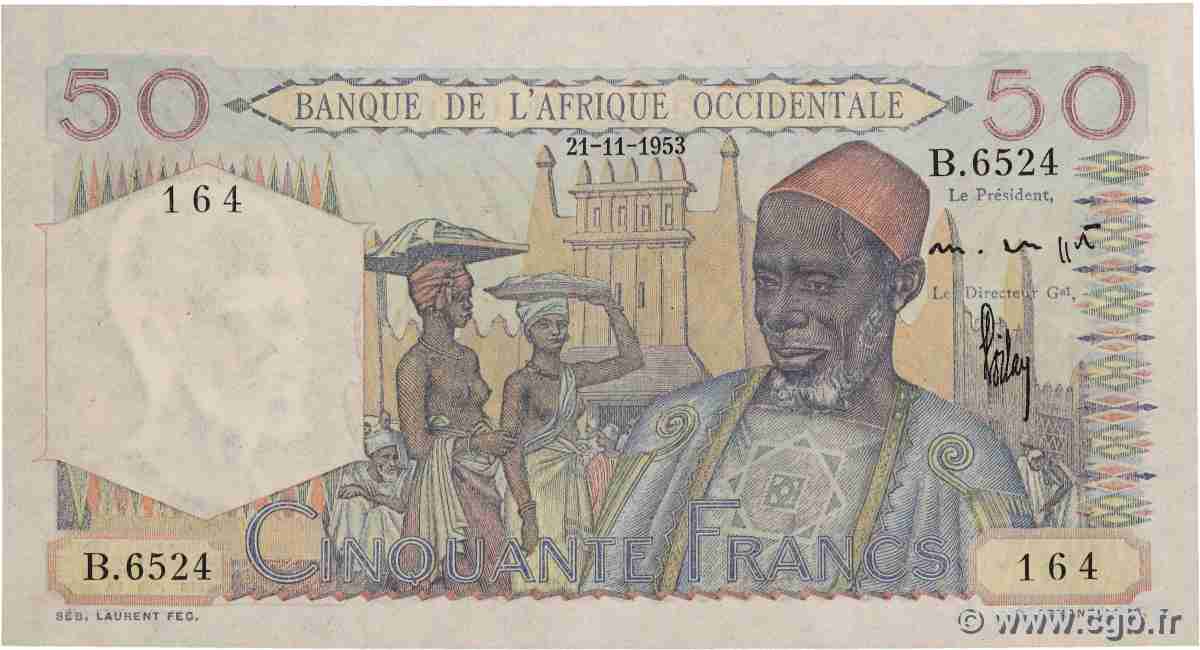 50 Francs FRENCH WEST AFRICA (1895-1958) 1953 P.39 XF