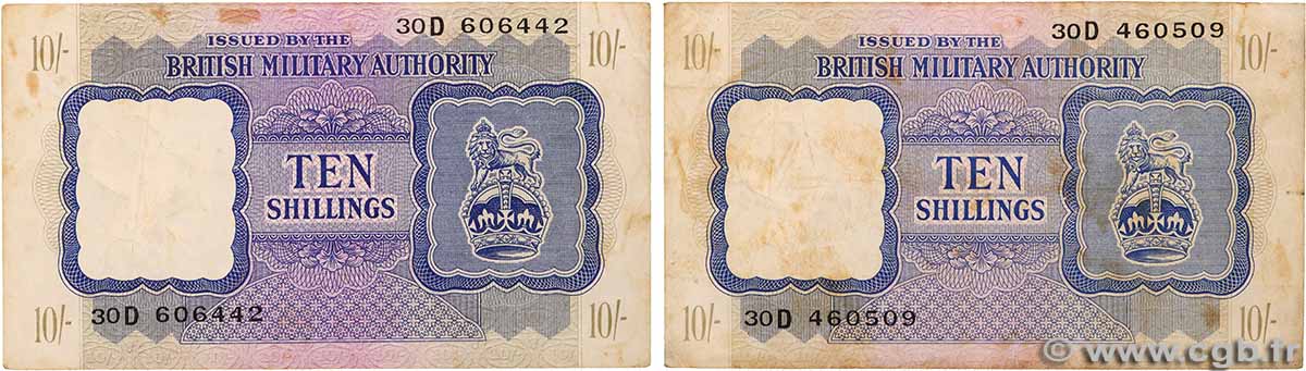 10 Shillings Lot ANGLETERRE 1943 P.M005 TB