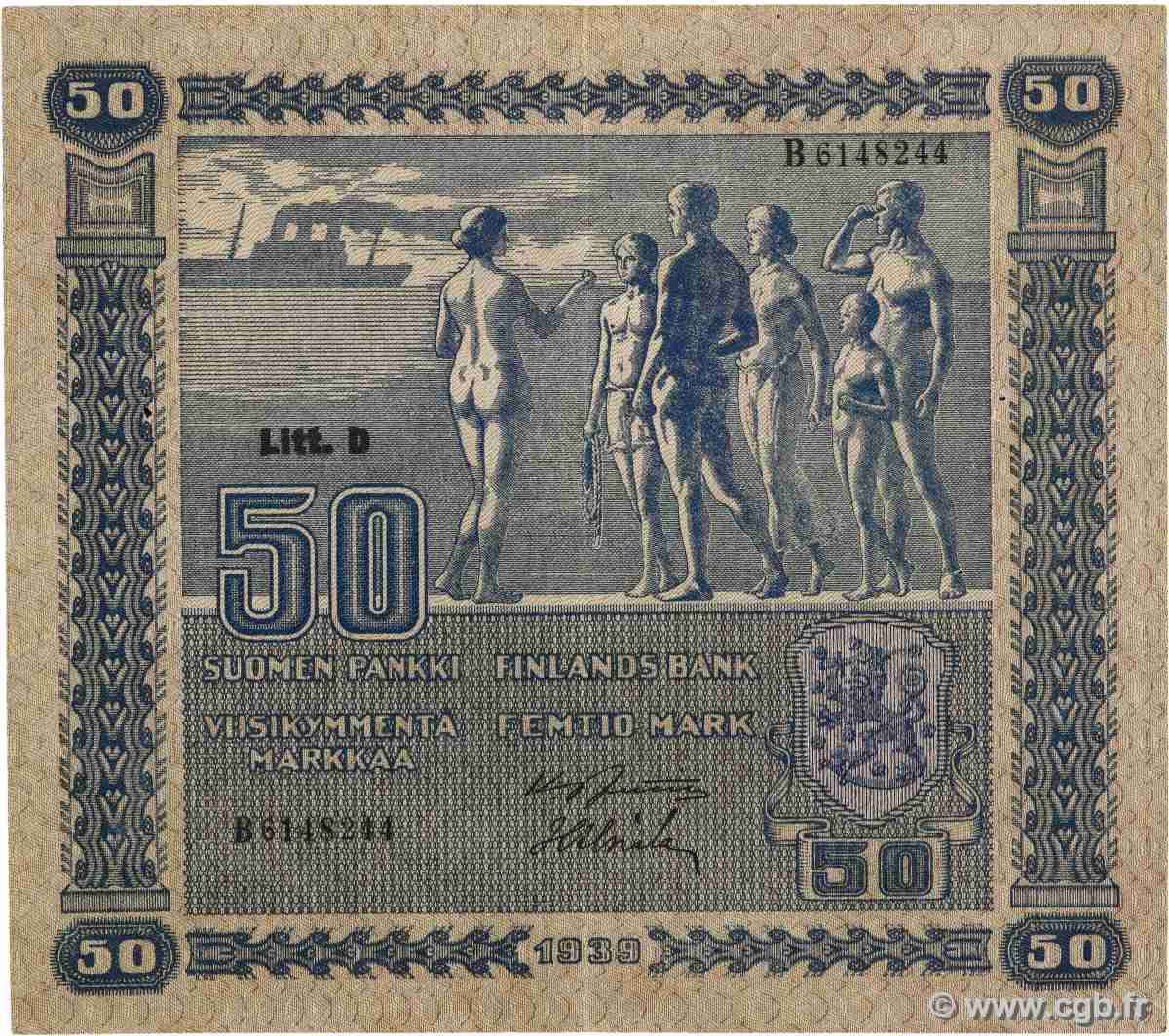 50 Markkaa FINLAND 1939 P.072a XF-