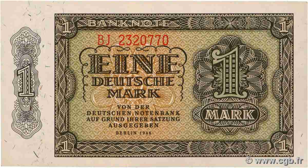 1 Deutsche Mark DEUTSCHE DEMOKRATISCHE REPUBLIK 1948 P.09a VZ+