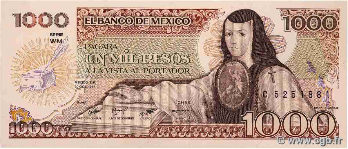 1000 Pesos MEXICO 1984 P.081 ST