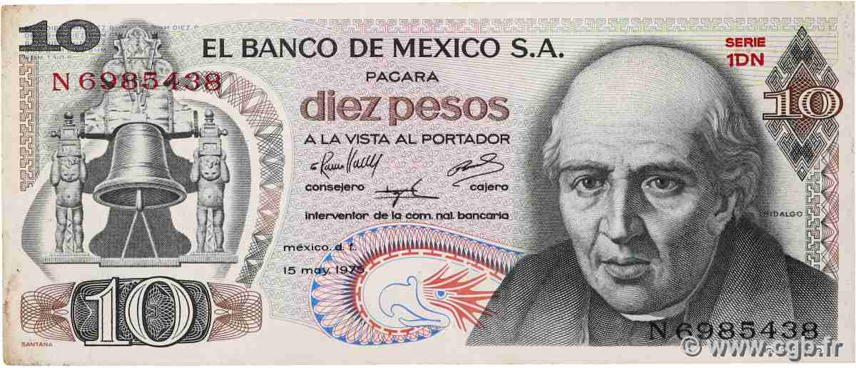 10 Pesos MEXICO 1975 P.063h fST+
