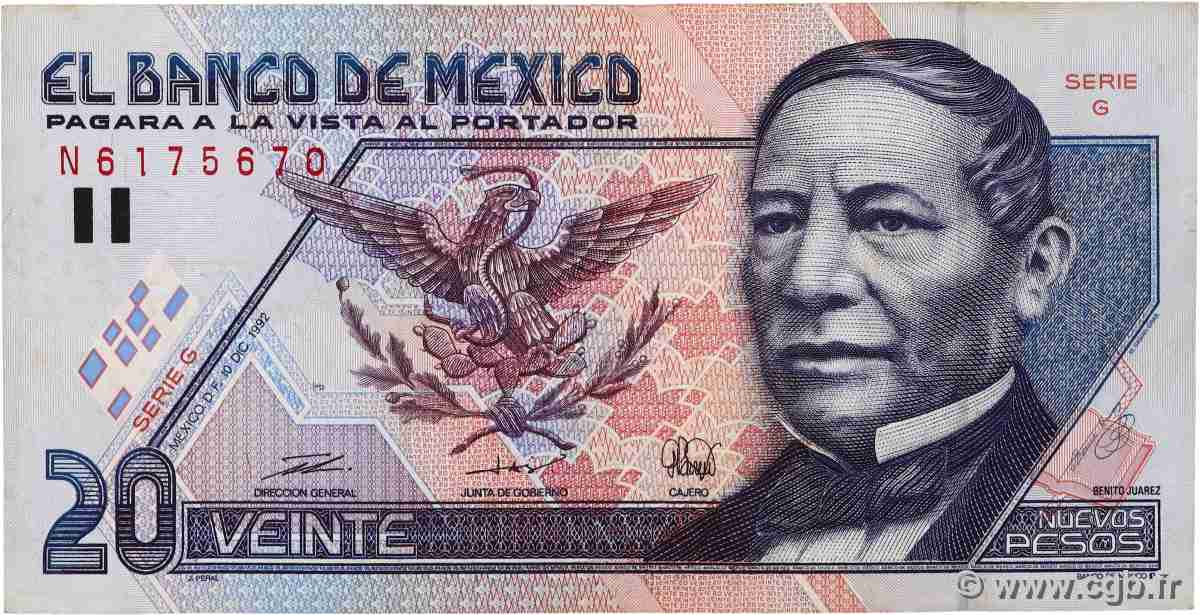 20 Nuevos Pesos MEXICO 1992 P.096 fSS