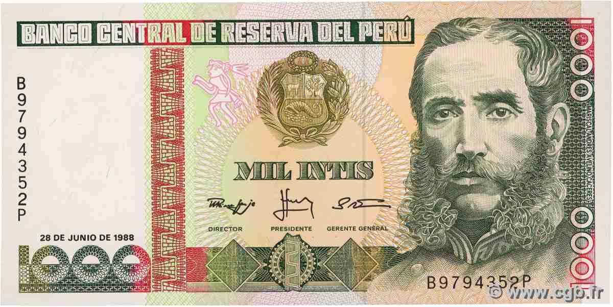 1000 Intis PERU 1988 P.136b fST+