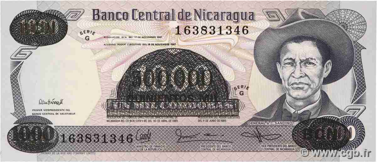500000 Cordobas sur 20 Cordobas NIKARAGUA 1987 P.150 fST+