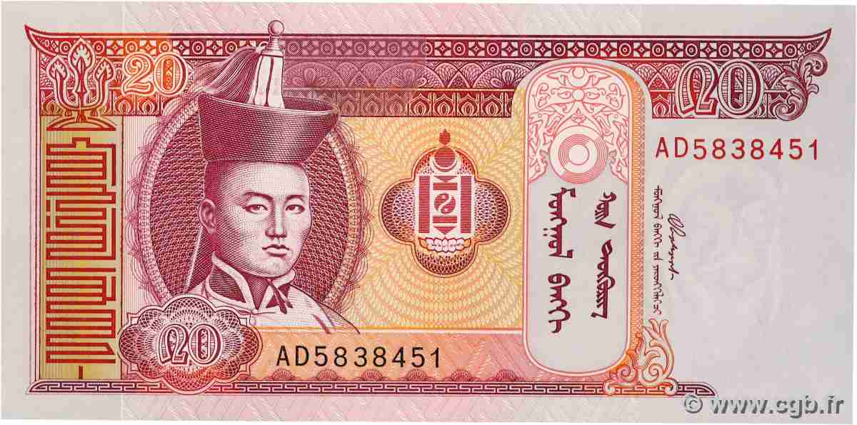 20 Tugrik MONGOLIE 2005 P.63c NEUF