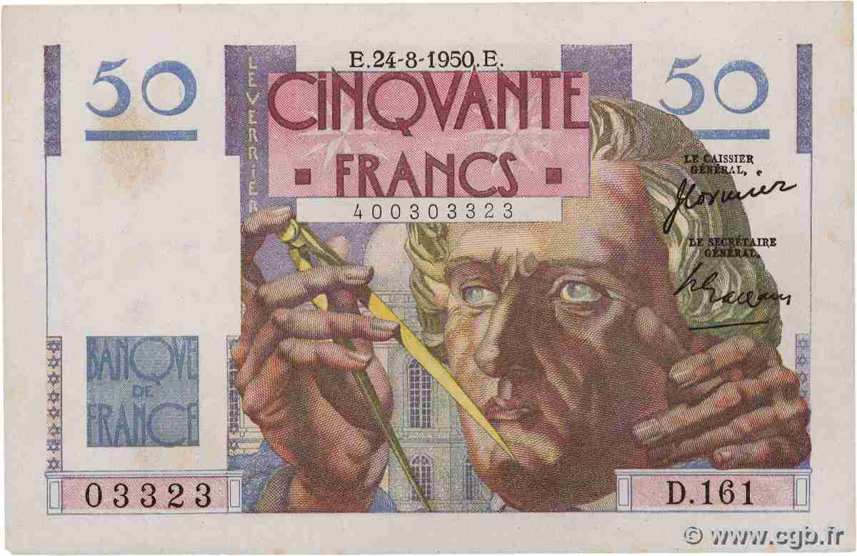 50 Francs LE VERRIER FRANKREICH 1950 F.20.16 fST