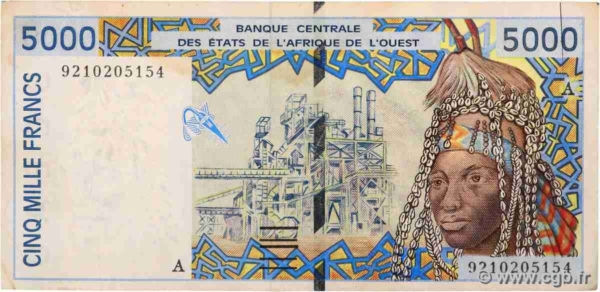 5000 Francs WEST AFRIKANISCHE STAATEN 1992 P.113Aa S