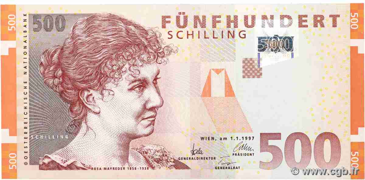 500 Schilling AUSTRIA 1997 P.154 FDC