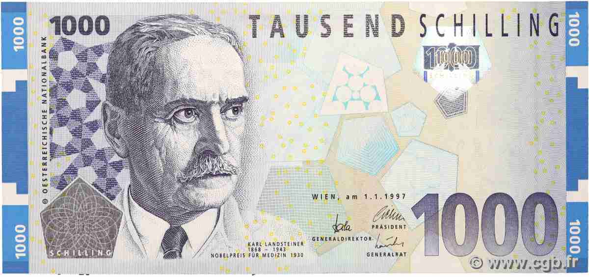 1000 Schilling AUSTRIA 1997 P.155 FDC