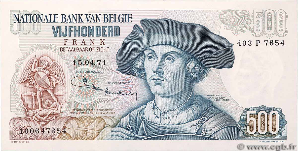 500 Francs BELGIO 1971 P.135b q.FDC