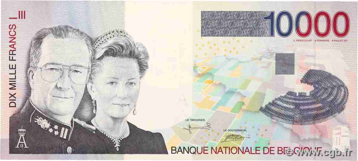10000 Francs BELGIO 1997 P.152 AU+