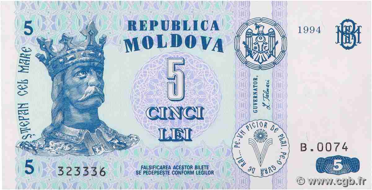 5 Lei MOLDOVA 1994 P.09a UNC
