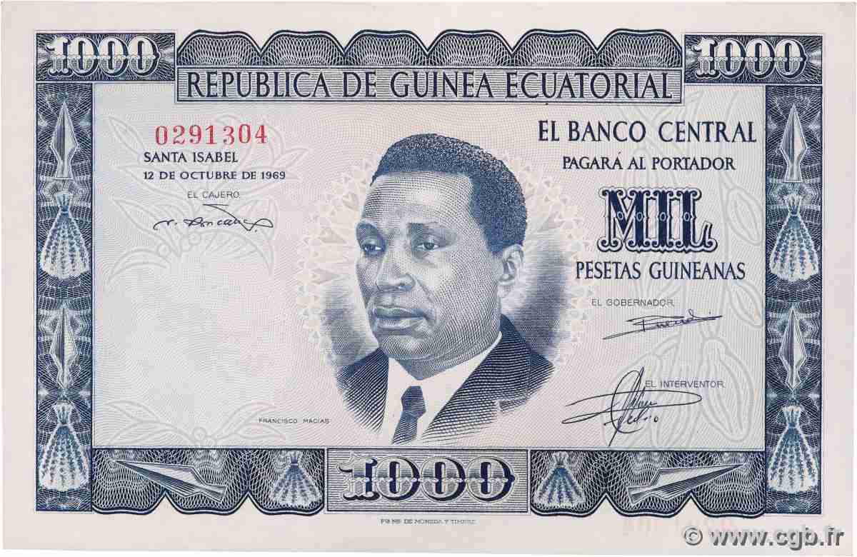1000 Pesetas Guineanas GUINÉE ÉQUATORIALE 1969 P.03 SUP+