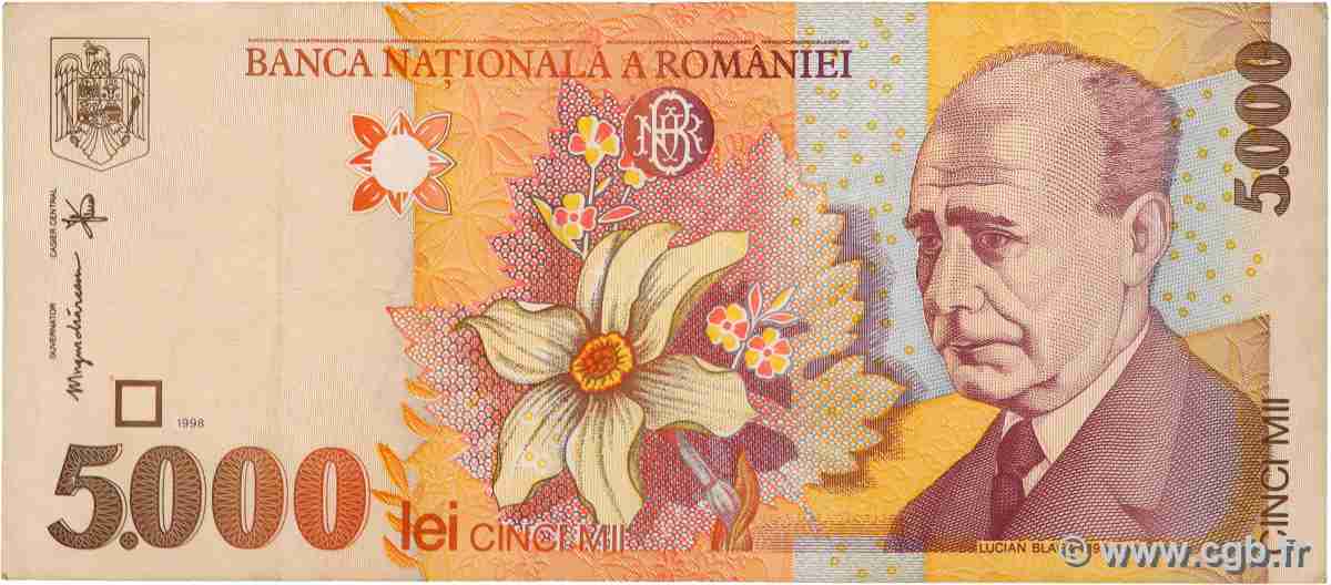 5000 Lei ROUMANIE 1998 P.107b TTB+