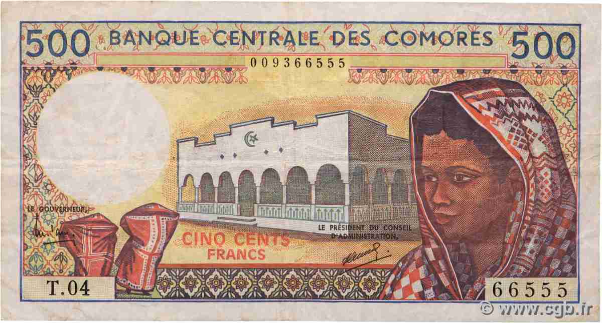 500 Francs COMORES 1994 P.10b1 TB+