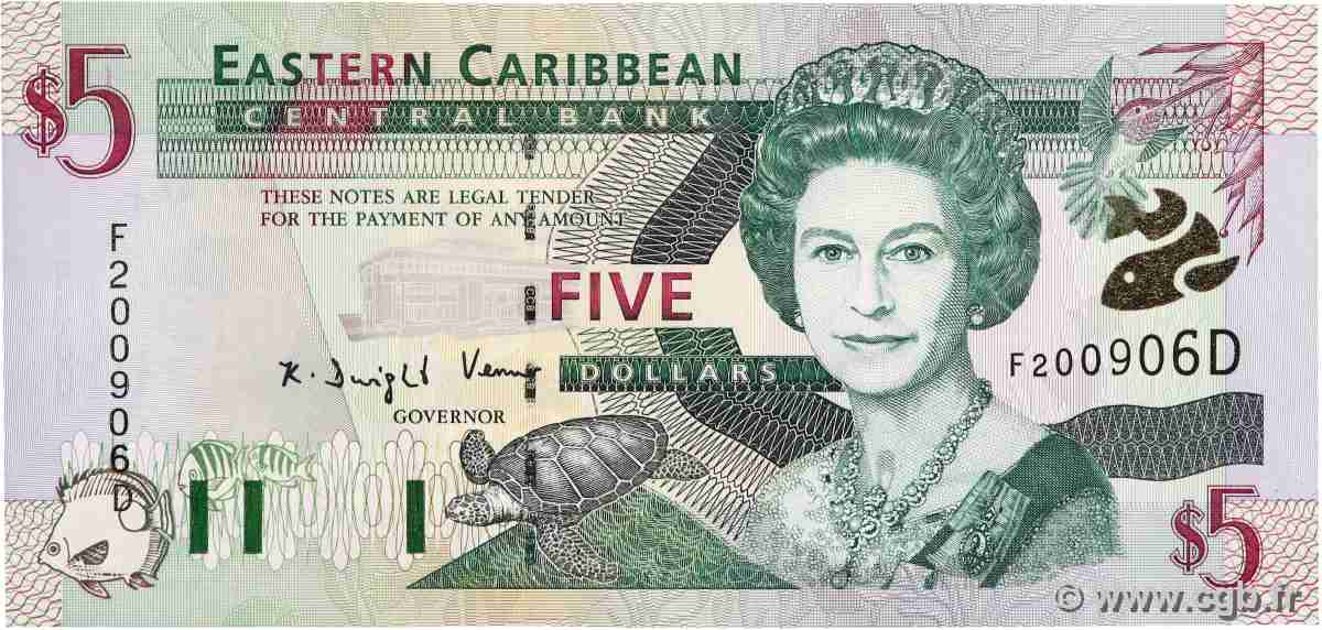 5 Dollars CARIBBEAN 2000 P.37d UNC-