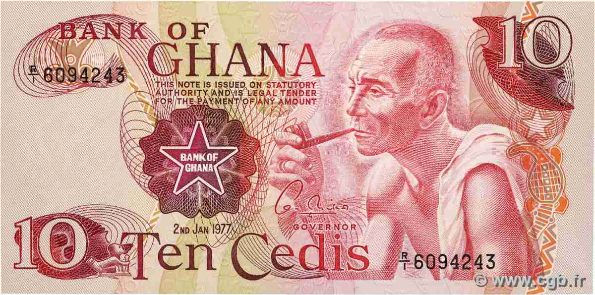 10 Cedis GHANA 1977 P.16e pr.NEUF