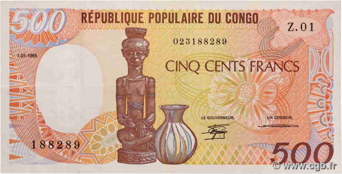 500 Francs type 1985 CONGO 1985 A.216a VF