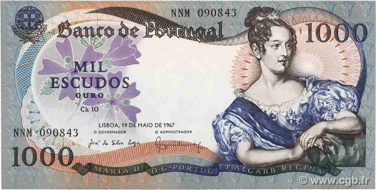 1000 Escudos PORTUGAL 1967 P.172a UNC