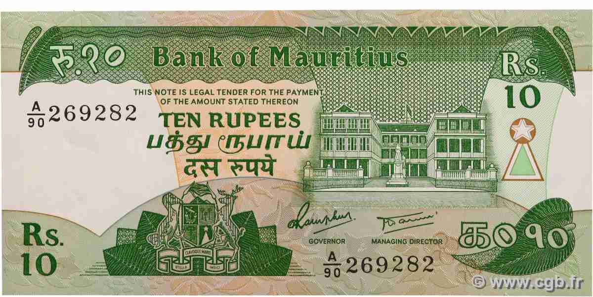 10 Rupees ÎLE MAURICE 1985 P.35b SUP+