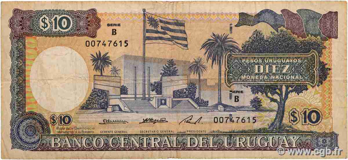10 Pesos Uruguayos URUGUAY 1995 P.073Bb TB