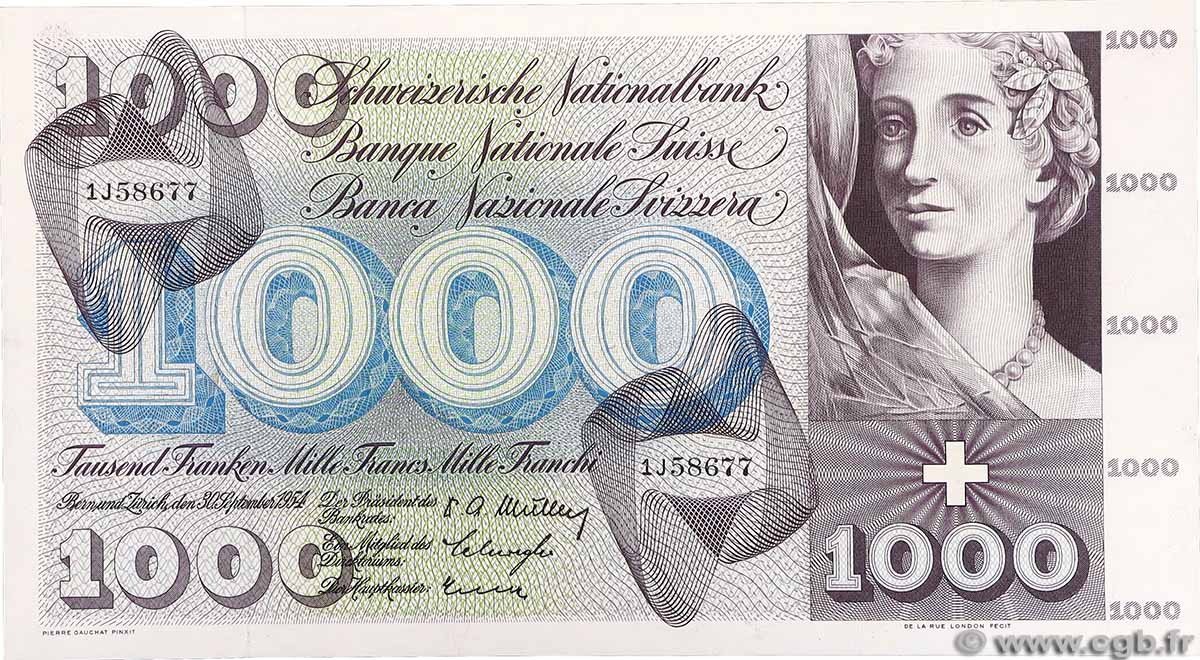 1000 Francs SWITZERLAND 1954 P.52a UNC