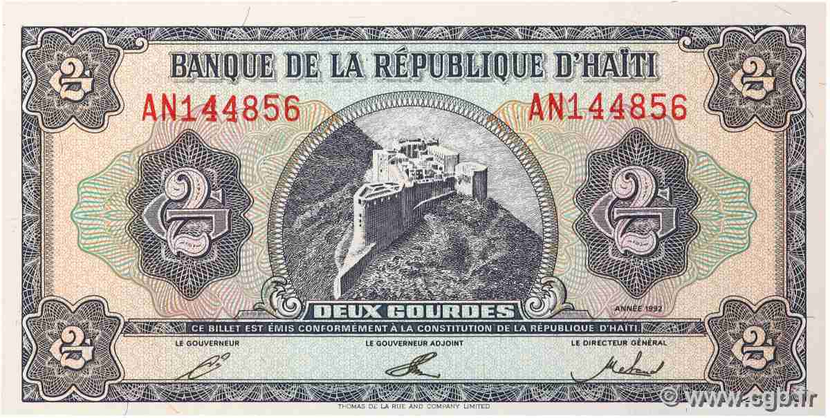 2 Gourdes HAÏTI 1992 P.260a UNC