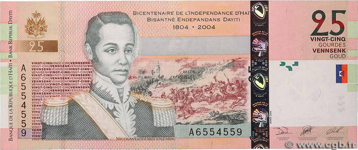 25 Gourdes HAÏTI 2004 P.273a UNC