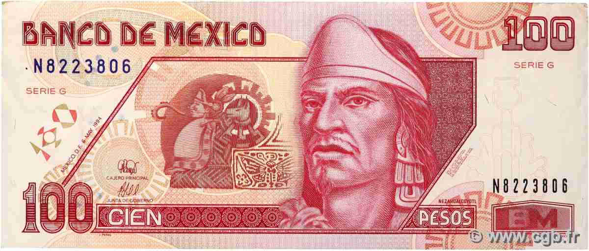100 Pesos MEXICO 1994 P.108 XF