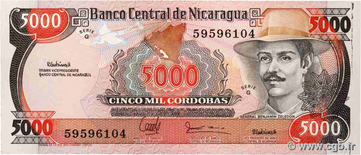 5000 Cordobas NICARAGUA 1987 P.157 UNC-