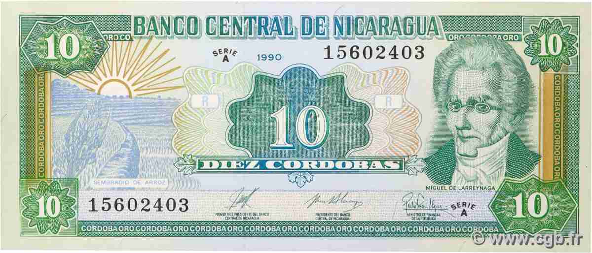 10 Cordobas NICARAGUA 1990 P.175 UNC