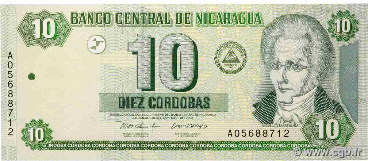10 Cordobas NICARAGUA 2002 P.191 UNC-