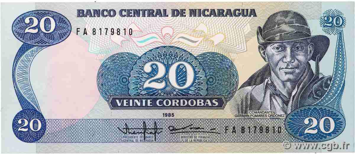 20 Cordobas NICARAGUA 1985 P.152 UNC