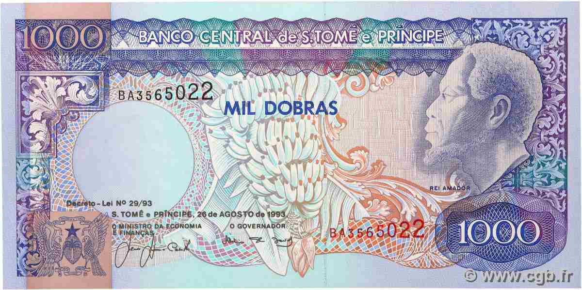 1000 Dobras SAO TOME E PRINCIPE 1993 P.064 UNC