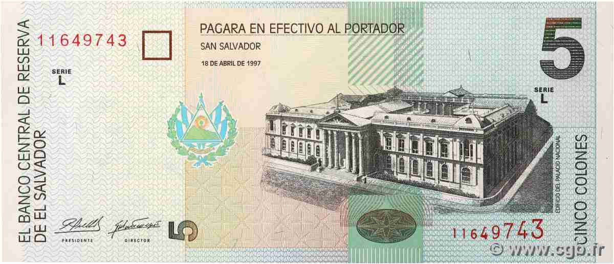 5 Colones EL SALVADOR 1997 P.147a UNC