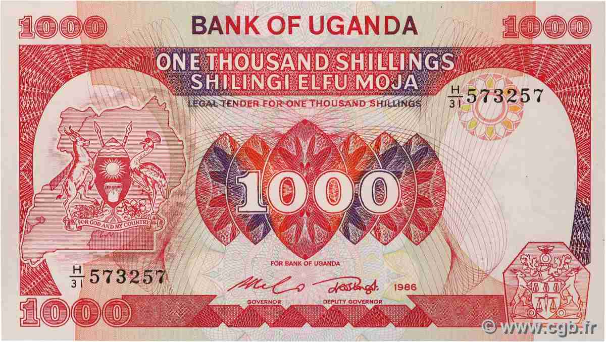 1000 Shillings UGANDA 1986 P.26 q.FDC
