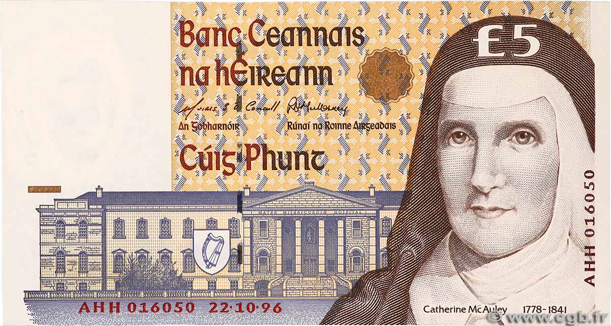 5 Pounds IRLANDA 1996 P.075b q.FDC