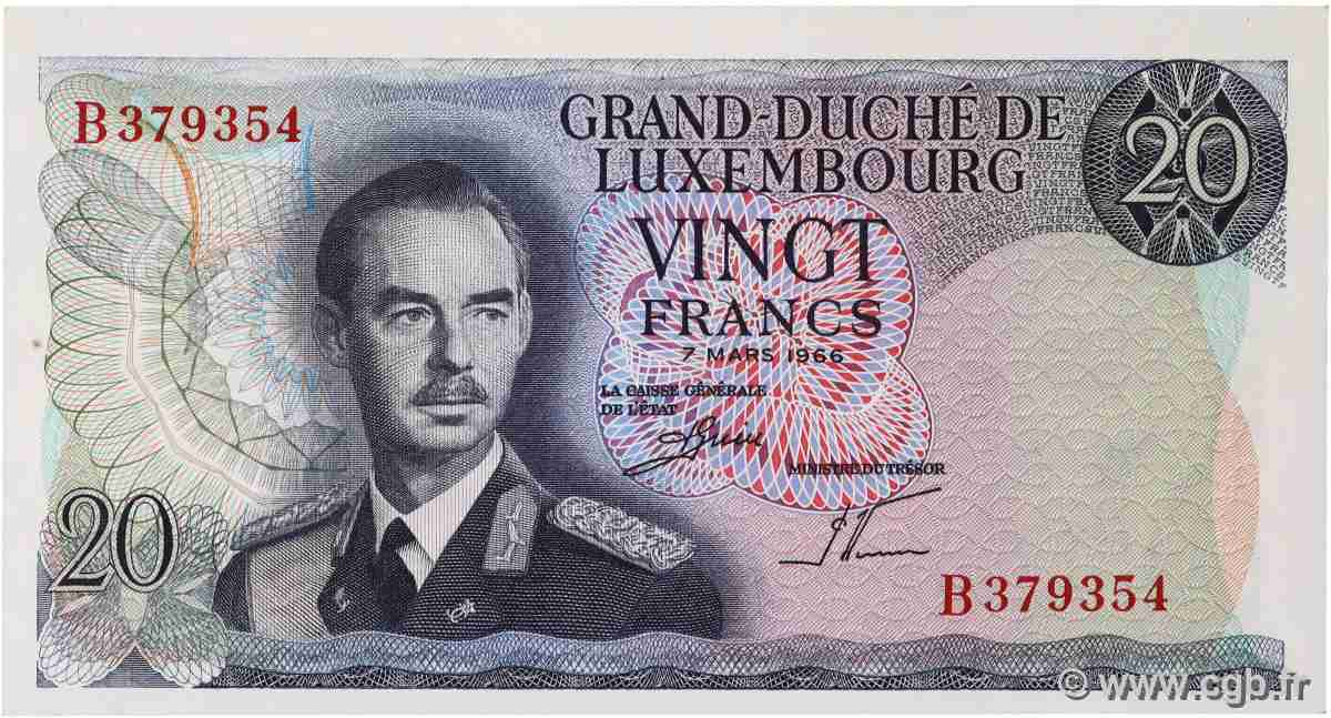 20 Francs Fauté LUSSEMBURGO 1966 P.54a q.FDC