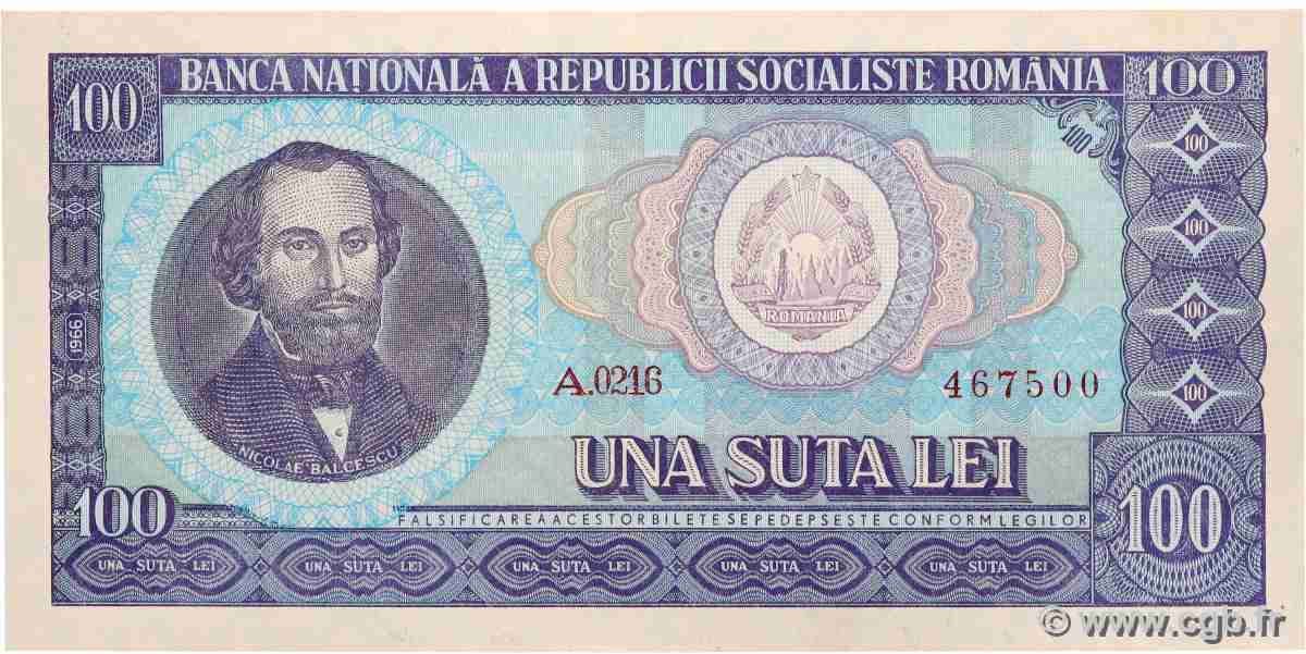 100 Lei ROMANIA 1966 P.097a XF